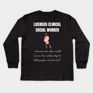 Black Social Worker Kids Long Sleeve T-Shirt